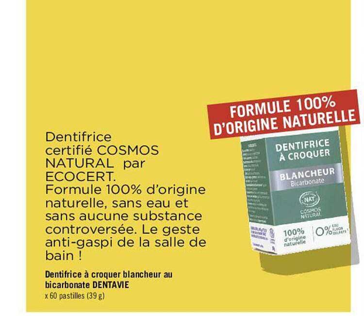 dentifrice à croquer blancheur au bicarbonate dentavie