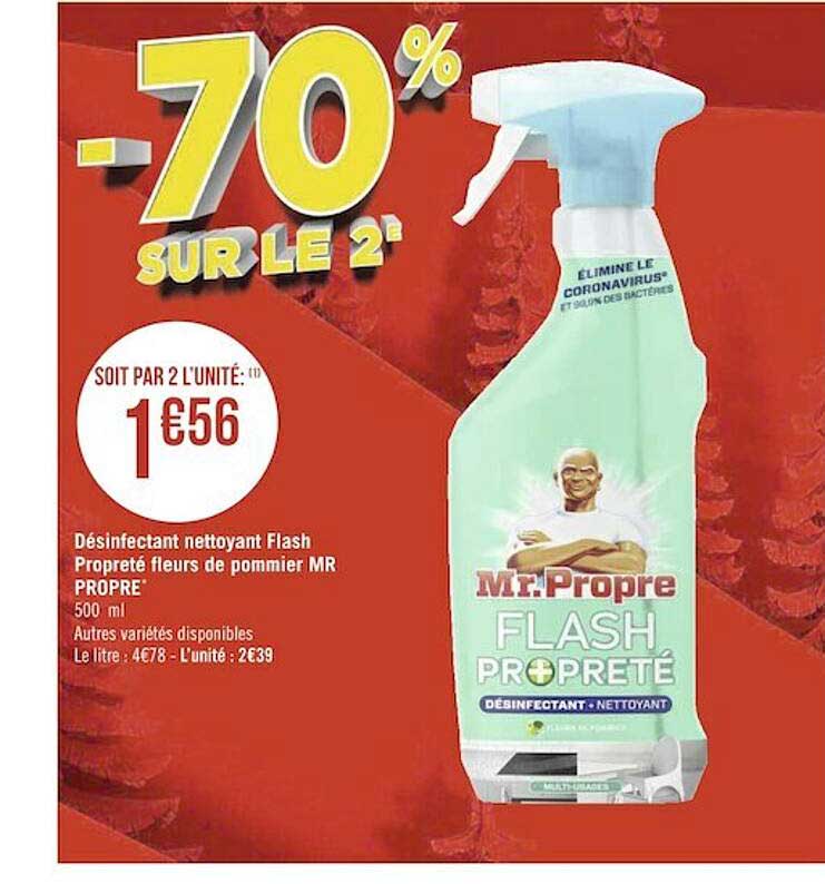 désinfectant nettoyant flash propreté fleurs de pommier mr propre