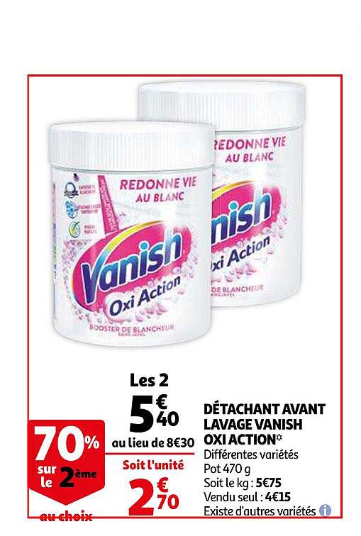 détachant avant lavage vanish oxi action