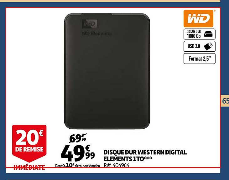 disque dur western digital éléments 1to