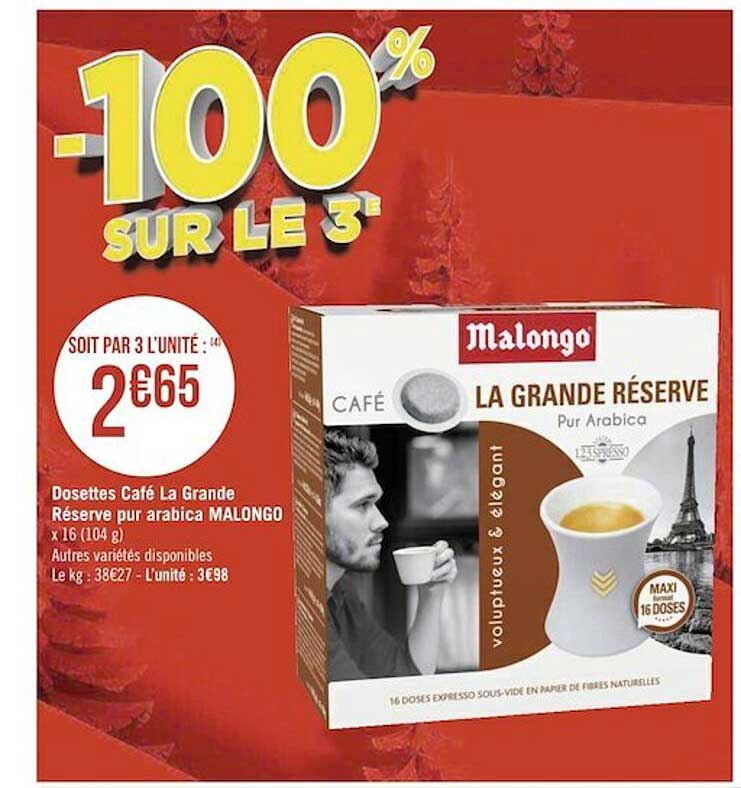 Dosettes Café La Grande Resérve Pur Arabica Malongo