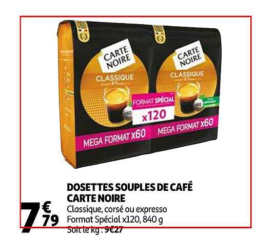 Dosettes Souples De Café Carte Noire