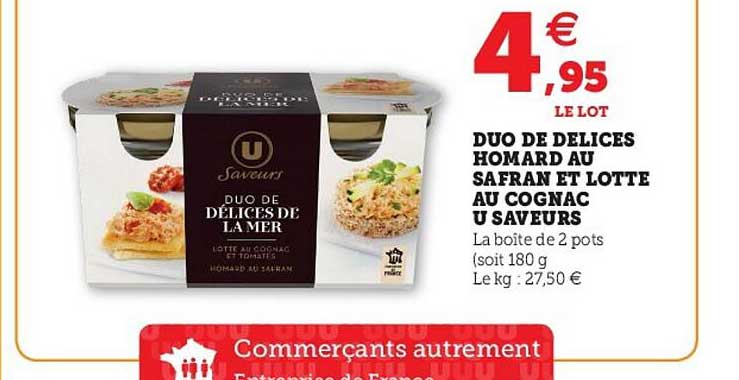 duo de délices homard au safran et lotte au cognac u saveurs