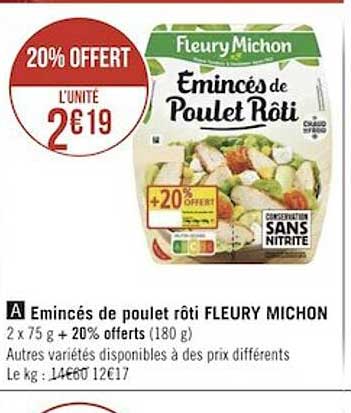 émincés de poulet rôti fleury michon