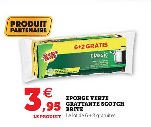 éponge verte grattante scotch brite