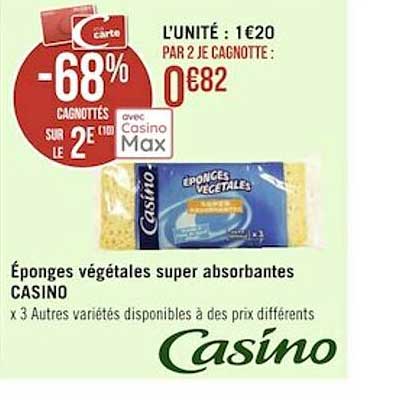 éponges végétales super absorbantes casino