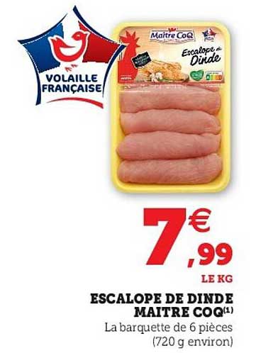 escalope de dinde maître coq