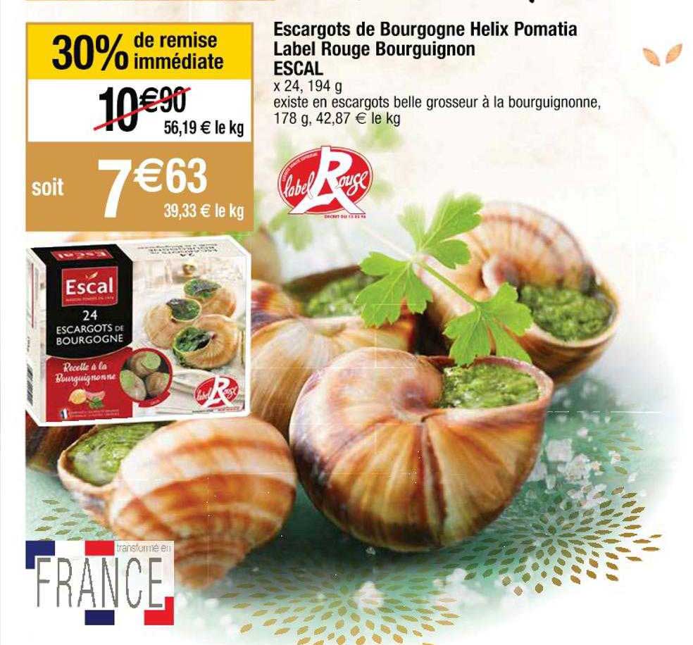 escargots de bourgogne helix pomatia label rouge bourguignon escal