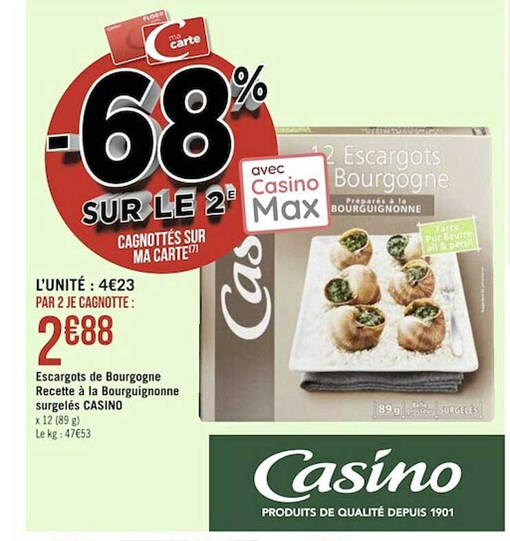 escargots de bourgogne recette à la bourguignonne surgelés casino
