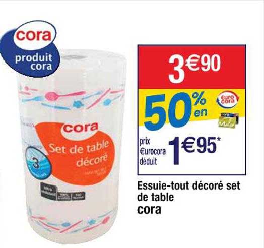 essuie-tout décoré set de table cora