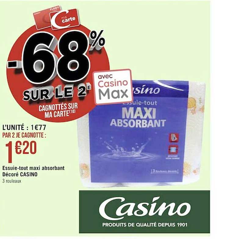 essuie-tout maxi absorbant décoré casino