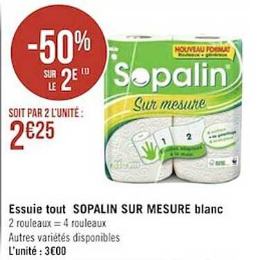 essuie tout sopalin sur mesure blanc