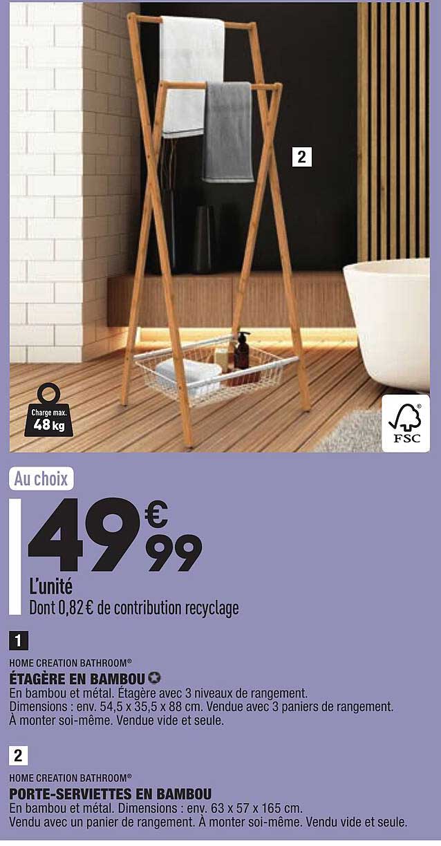 étagère En Bambou, Porte-serviettes En Bambou Home Creation Bathroom