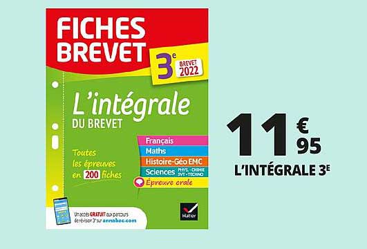 fiches brevet l'intégrale du brevet