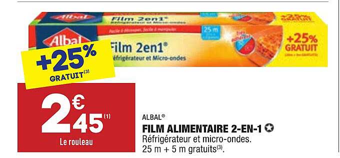 film alimentaire 2-en-1 albal