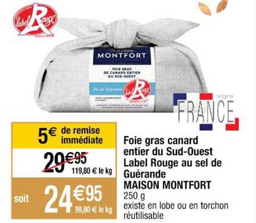 foie gras canard entier du sud-ouest label rouge au sel de guérande maison montfort