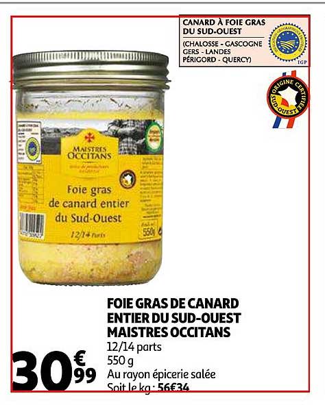 foie gras canard entier du sud-ouest maistres occitans