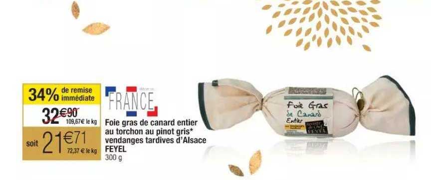 foie gras de canard entier au torchon au pinot gris vendages tardives d'alsace feyel
