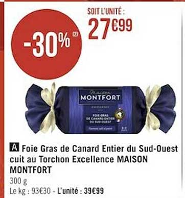 foie gras de canard entier du sud-ouest cuit au torchon excellence maison montfort