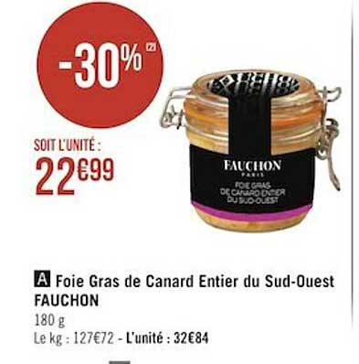 foie gras de canard entier du sud-ouest fauchon