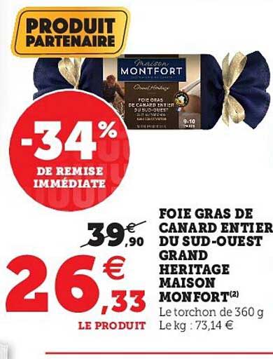 Foie Gras De Canard Entier Du Sud-ouest Grand Héritage Maison Montfort