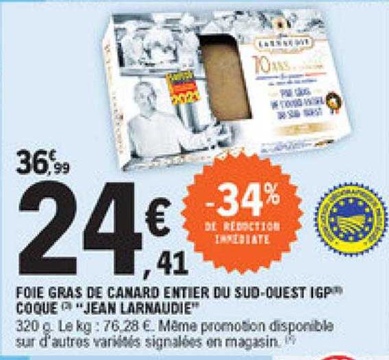 foie gras de canard entier du sud-ouest igp coque "jean larnaudie"
