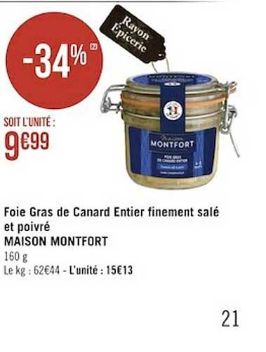foie gras de canard entier finement salé et poivré maison montfort