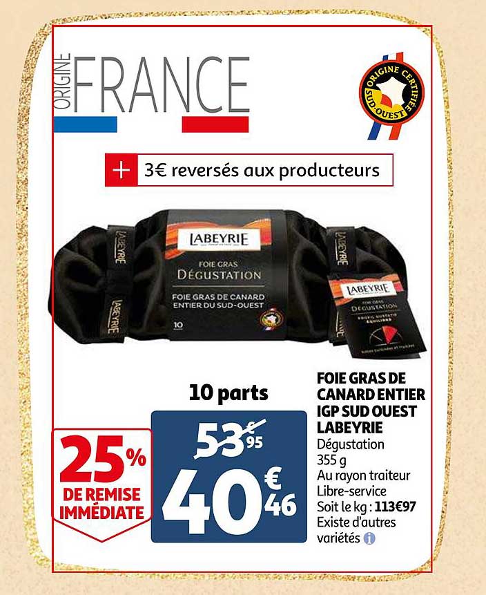 foie gras de canard entier igp sud ouest labeyrie