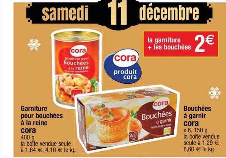 garniture pour bouchées à la reine cora, bouchées à garnir cora