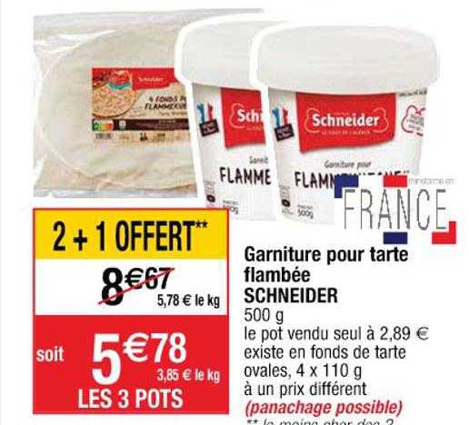 garniture pour tarte flambée schneider