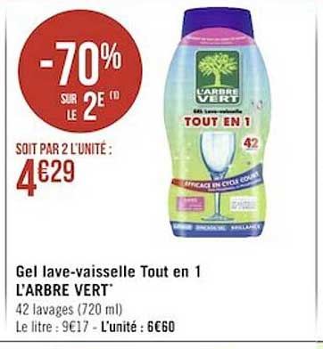 gel lave-vaisselle tout en 1 l'arbre vert