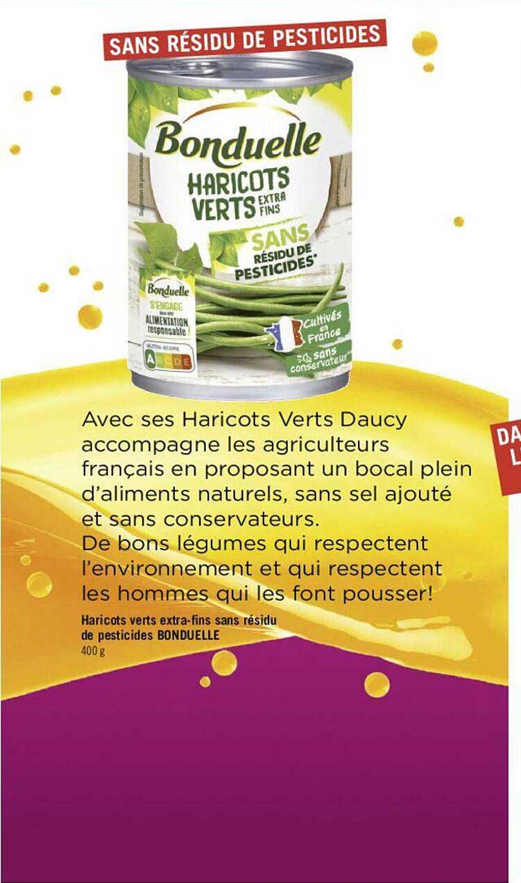 haricots verts extra-fins sans résidu de pesticides bonduelle