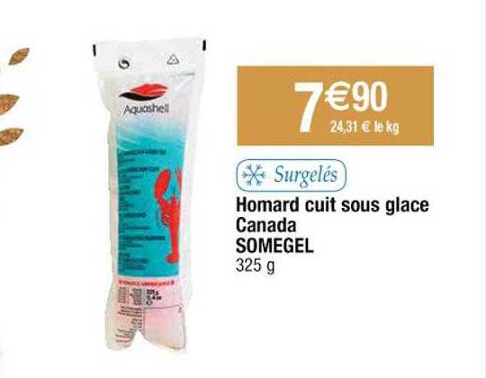 homard cuit sous glace canada somegel