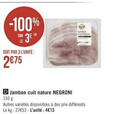 Jambon Cuit Nature Negroni