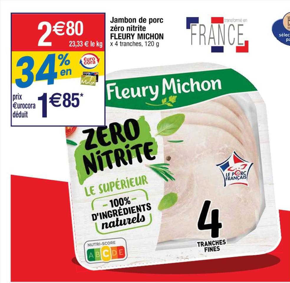 jambon de porc zéro nitrite fleury michon