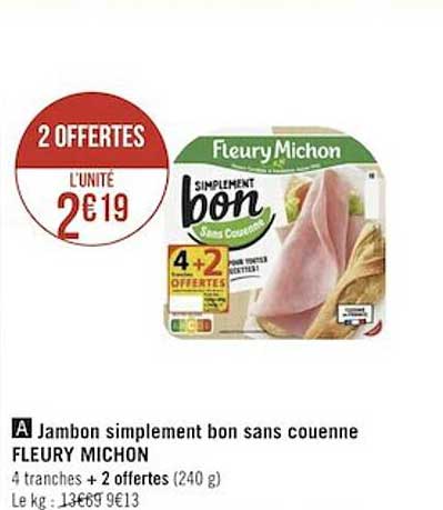 jambon simplement bon sans couenne fleury michon