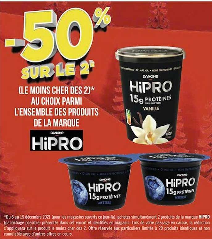 l'ensemble des produits de la marque danone hipro