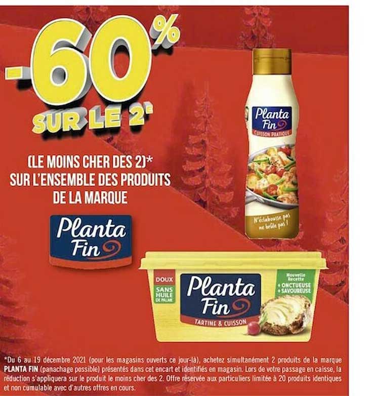 l'ensemble des produits de la marque planta fin