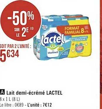 lait demi-écrémé lactel