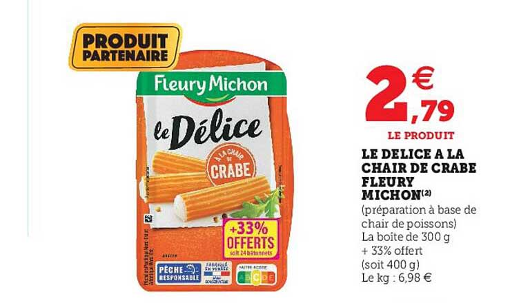 le délice à la chair de crabe fleury michon