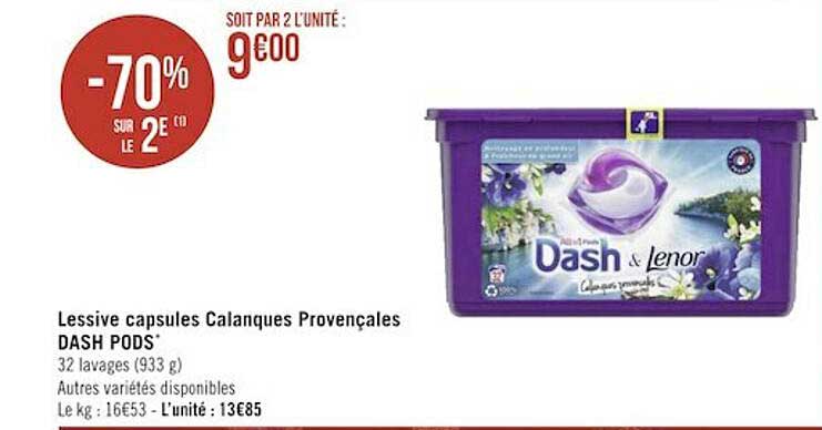 lessive capsules calanques provençales dash pods