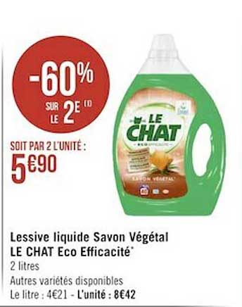 lessive liquide savon végétal le chat éco efficacité