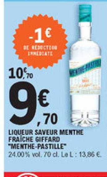 liqueur saveur menthe fraîche giffard "menthe-pastille"