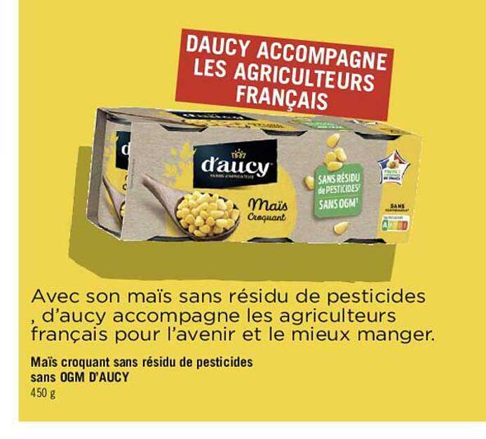 maïs croquant sans résidu de pesticides sans ogm d'aucy