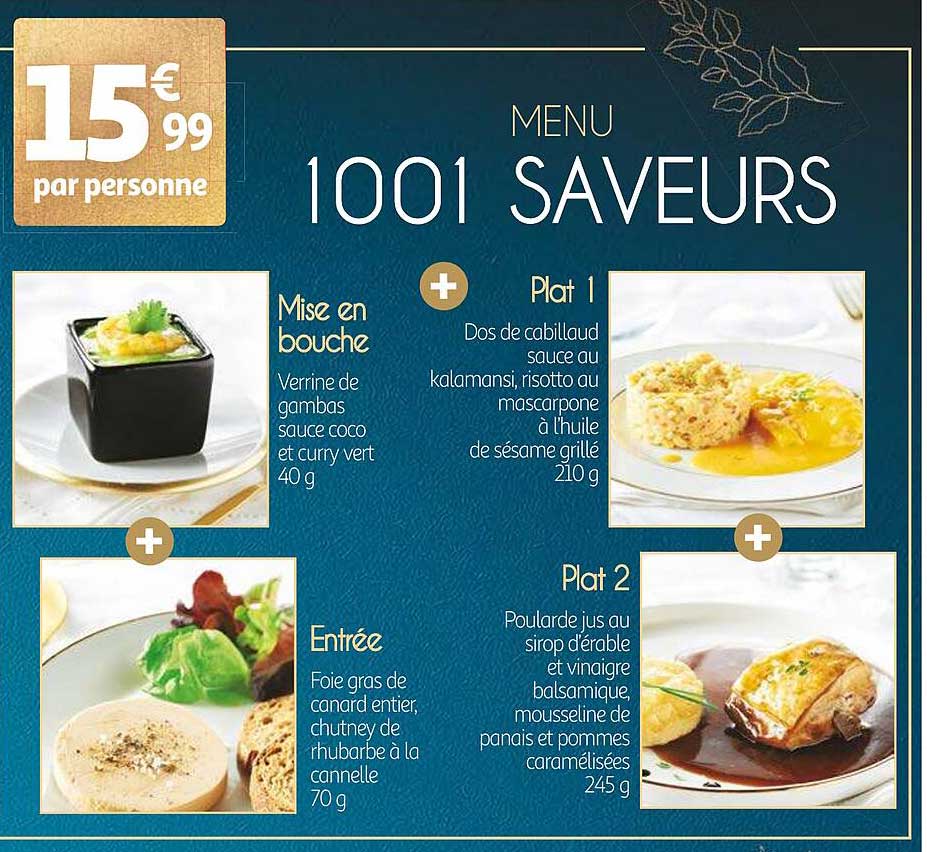 Menu 1001 Saveurs