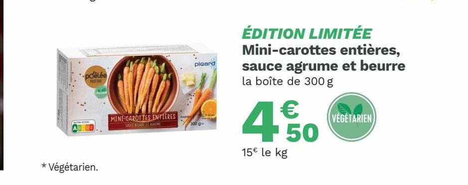 mini-carottes entières, sauce agrume et beurre