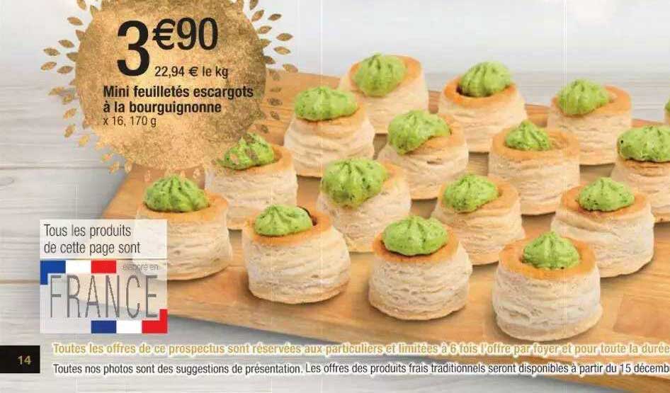 mini feuilletés escargots à la bourguignonne