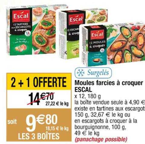 moules farcies à croquer escal