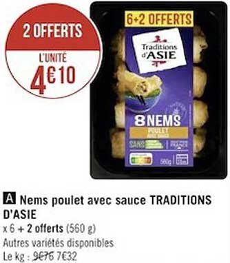 nems poulet avec sauce traditions d'asie