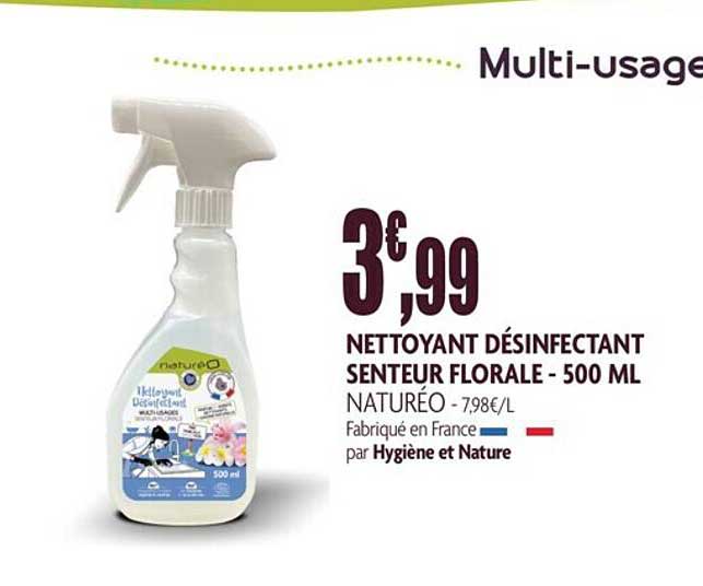 nettoyant désinfectant senteur florale - 500 ml